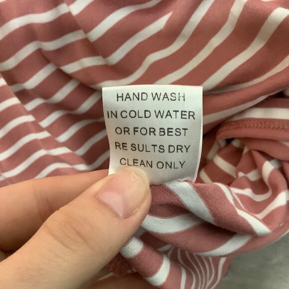 JODIFL Striped Pink White Short-Sleeve A-Line Dress Women Small Keyhole NEW NWT - Picture 6 of 9